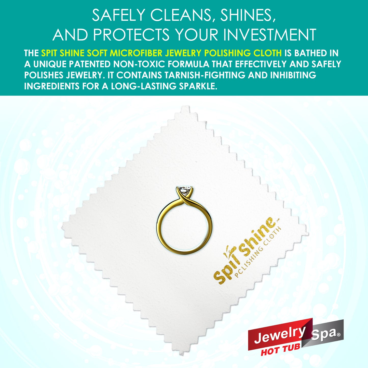 Value Pack Refill - Liquid Solution and 4x4-inch Cleaning Cloth for Jewelry Spa Cleaning Kit