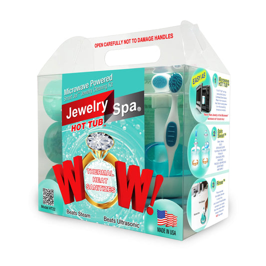 Jewelry Spa Hot Tub Cleaning Kit - Naturally-Based Cleaner That Removes Tarnish, Germs, Odor